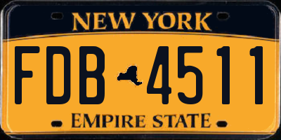 NY license plate FDB4511