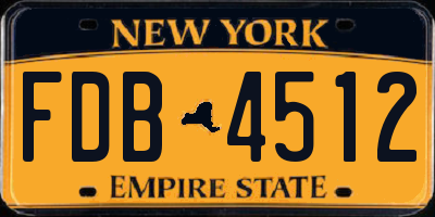 NY license plate FDB4512