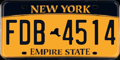NY license plate FDB4514