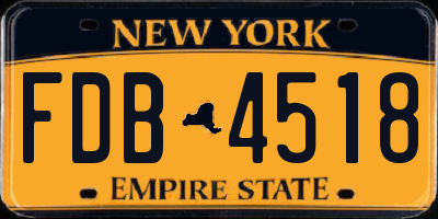 NY license plate FDB4518
