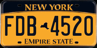 NY license plate FDB4520