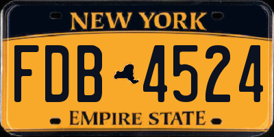 NY license plate FDB4524