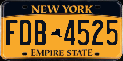 NY license plate FDB4525