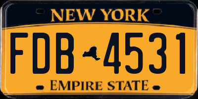 NY license plate FDB4531