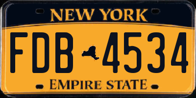 NY license plate FDB4534