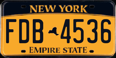 NY license plate FDB4536
