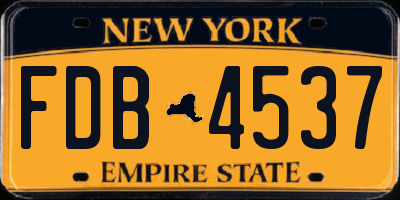 NY license plate FDB4537