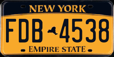 NY license plate FDB4538