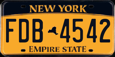 NY license plate FDB4542