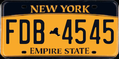 NY license plate FDB4545