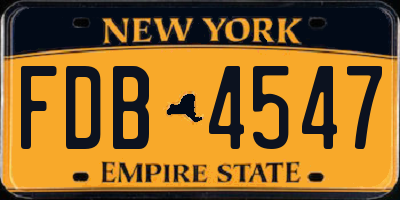 NY license plate FDB4547