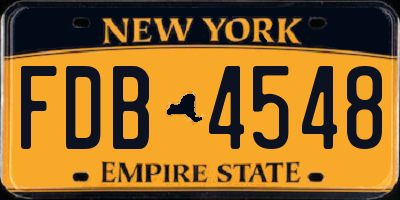 NY license plate FDB4548
