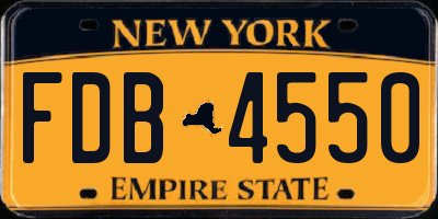 NY license plate FDB4550