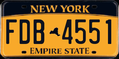 NY license plate FDB4551