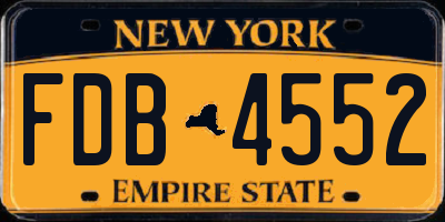 NY license plate FDB4552