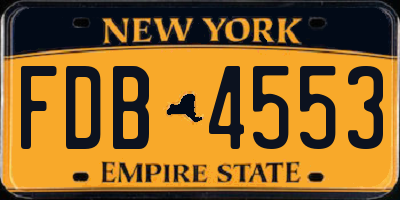 NY license plate FDB4553