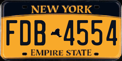 NY license plate FDB4554