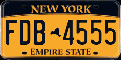 NY license plate FDB4555
