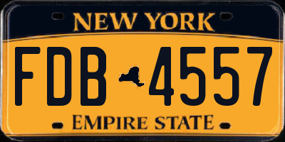 NY license plate FDB4557