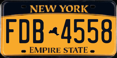 NY license plate FDB4558