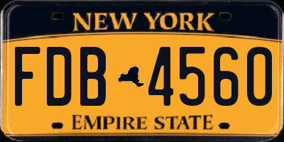 NY license plate FDB4560