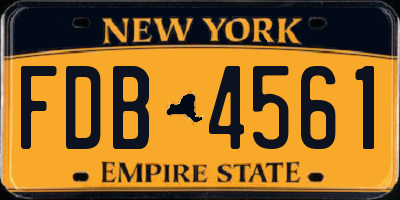 NY license plate FDB4561
