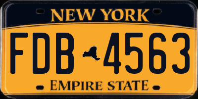 NY license plate FDB4563