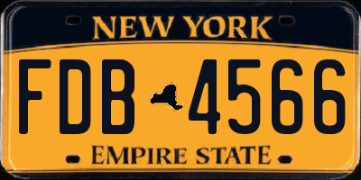NY license plate FDB4566