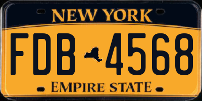 NY license plate FDB4568