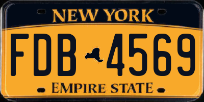 NY license plate FDB4569