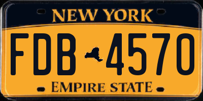 NY license plate FDB4570