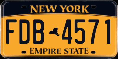 NY license plate FDB4571