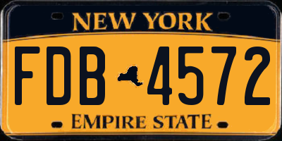 NY license plate FDB4572
