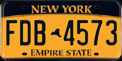 NY license plate FDB4573