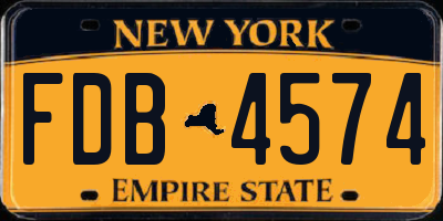 NY license plate FDB4574