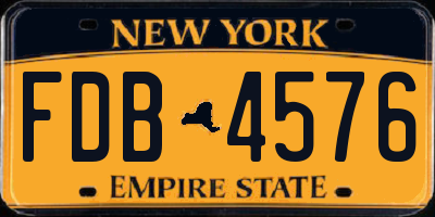 NY license plate FDB4576