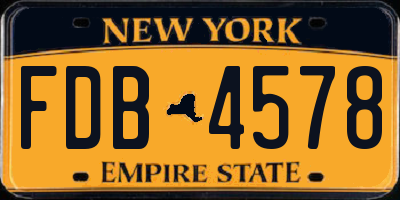 NY license plate FDB4578