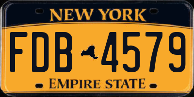 NY license plate FDB4579