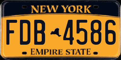NY license plate FDB4586