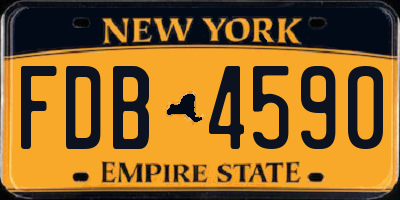 NY license plate FDB4590