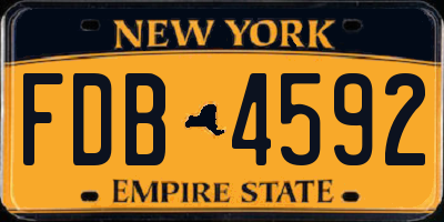 NY license plate FDB4592