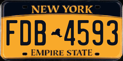 NY license plate FDB4593