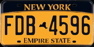 NY license plate FDB4596