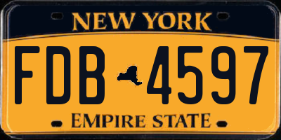 NY license plate FDB4597