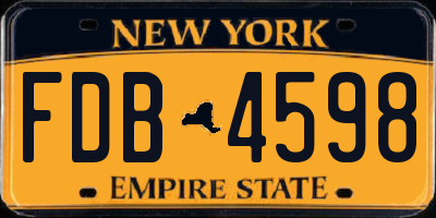NY license plate FDB4598