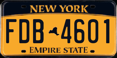 NY license plate FDB4601