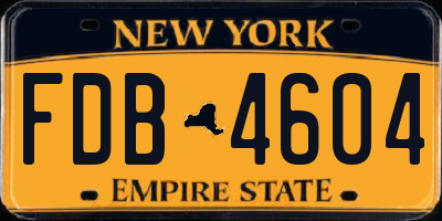 NY license plate FDB4604