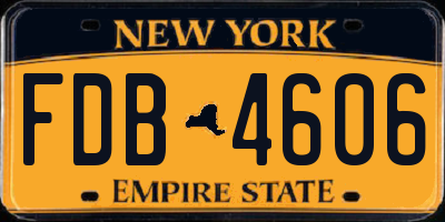 NY license plate FDB4606