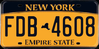 NY license plate FDB4608
