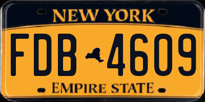 NY license plate FDB4609